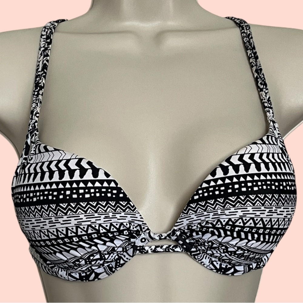 Victoria’s Secret Bikini Top 34B – Black & White Tribal Print